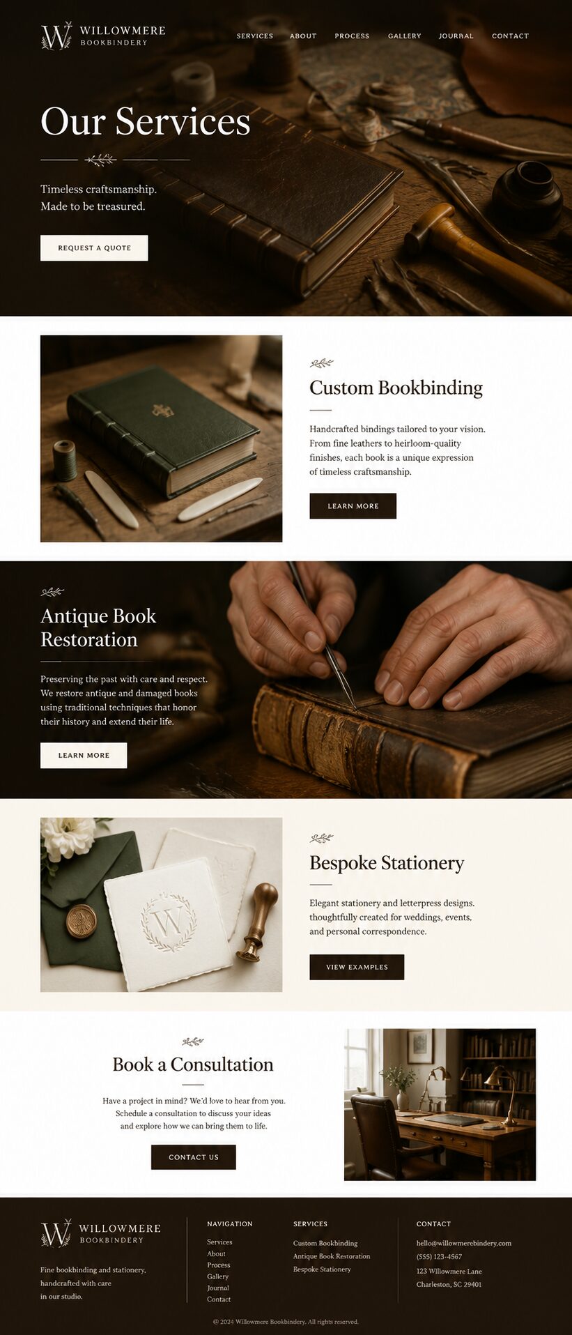 Services design mockup