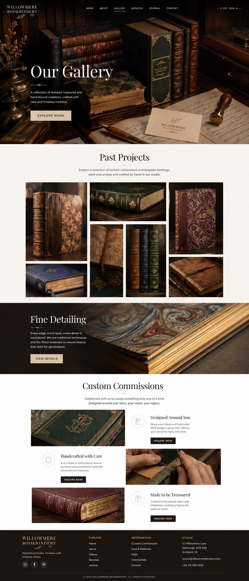 Gallery design mockup