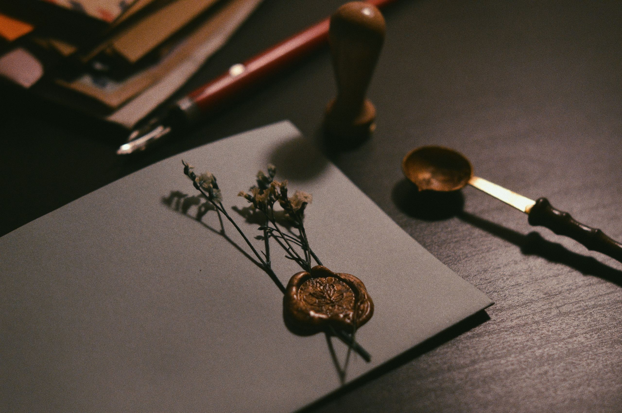 Stationery with wax seal and envelope